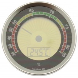 Hygromètre Cigar OASIS digital rond argenté