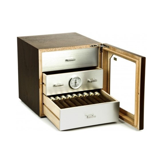 Adorini Cave à cigares Chianti Medium Deluxe Noyer / Aluminium