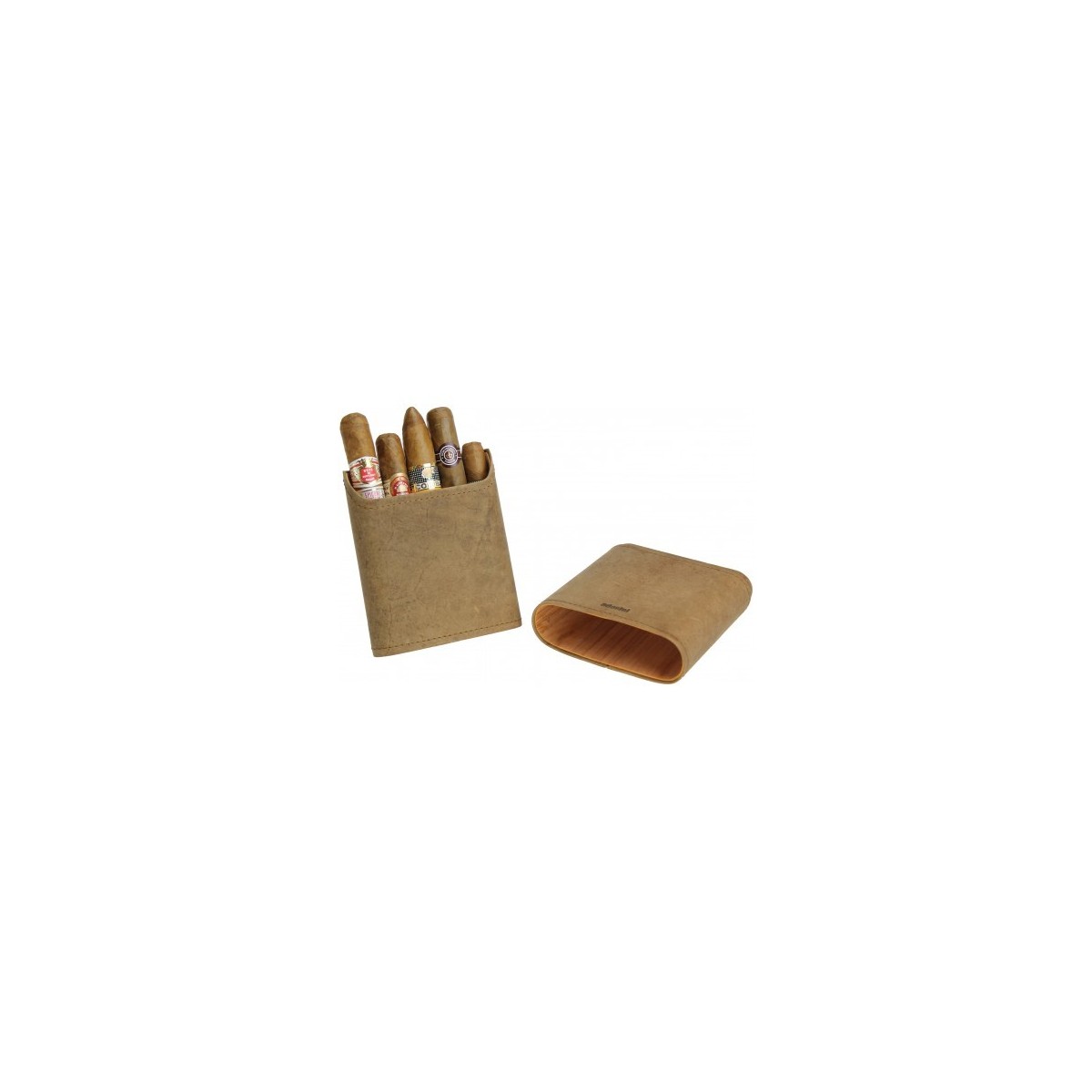 Etui adorini cuir pour 3-5 cigares Cuir Marron