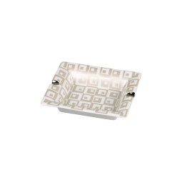 Cendrier porcelaire carré argenté