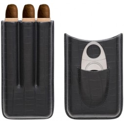 Etui 3 cigares avec coupe-cigare Myon Noir