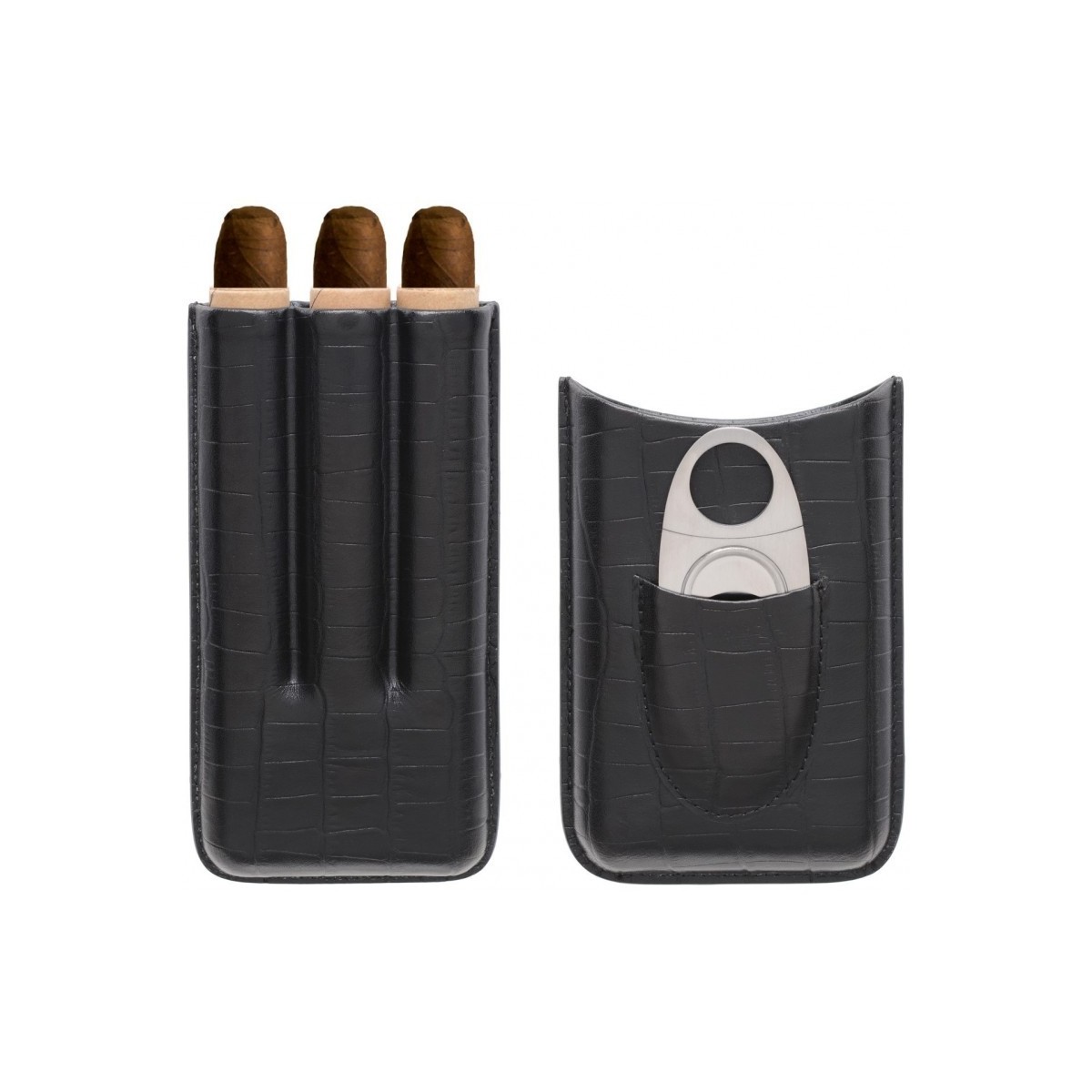 Etui 3 cigares avec coupe-cigare Myon Noir
