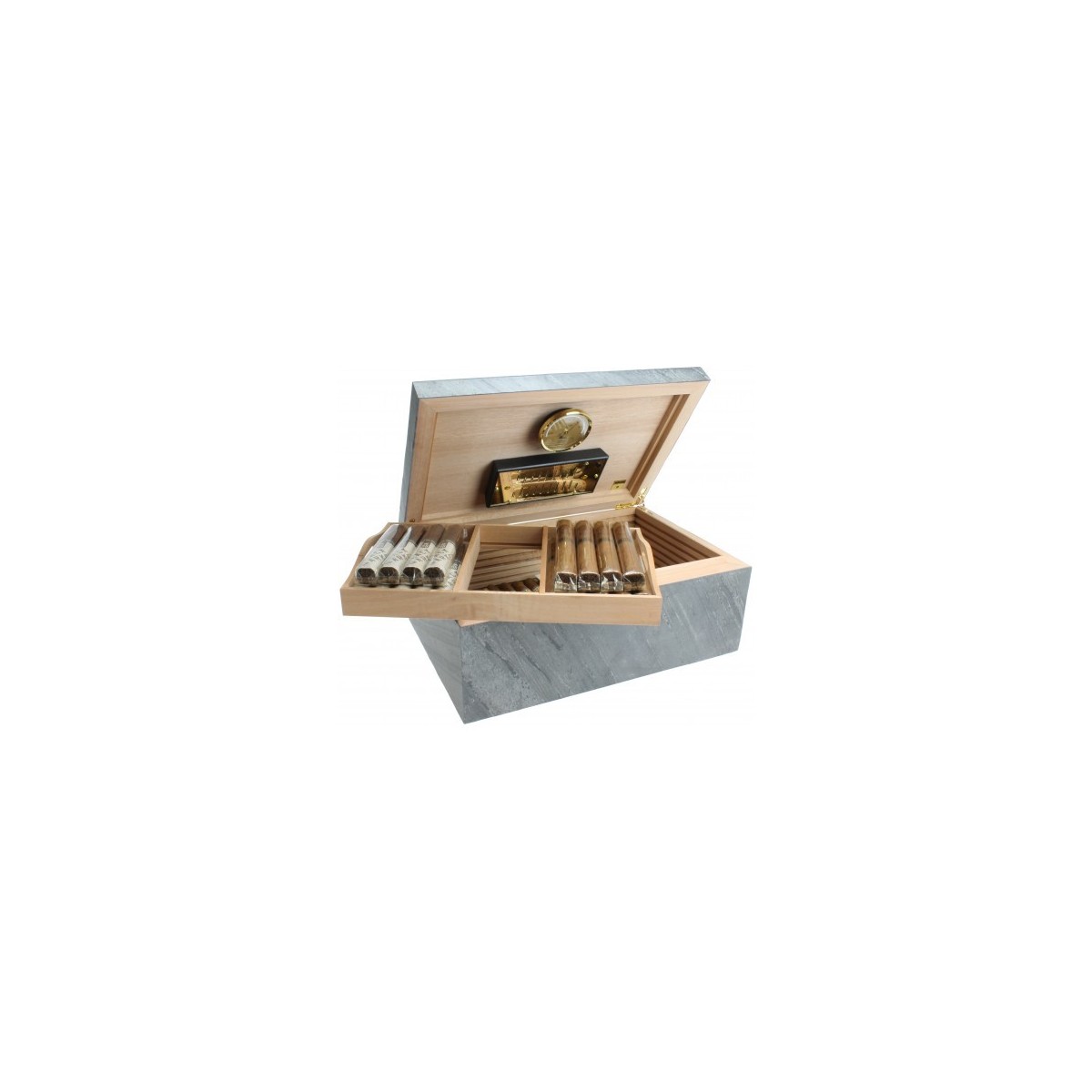 Adorini Cave à cigares Black Slate Deluxe L - Edition spéciale