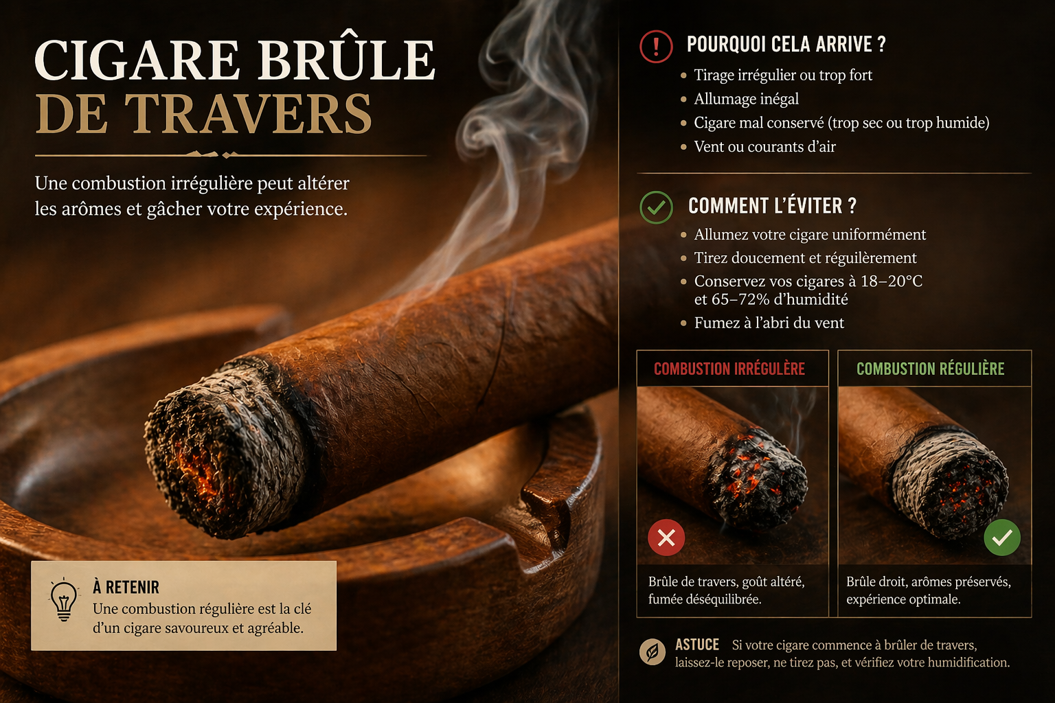 cigare combustion irreguliere