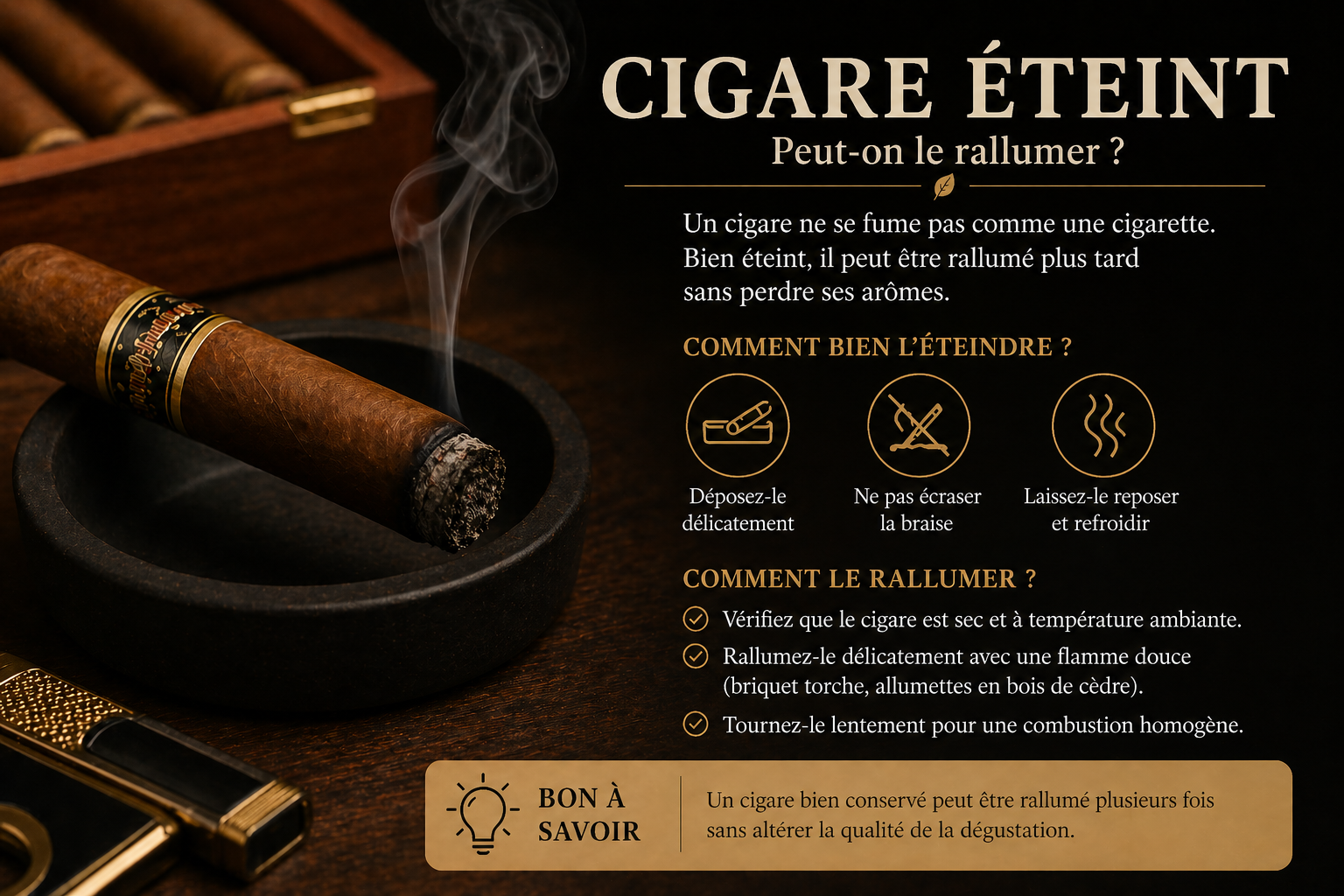 cigare eteint rallumer